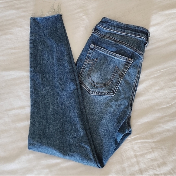 True Religion Halle High-Rise Super Skinny Jeans Raw Hem size 30 - Picture 5 of 5